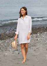 The Linen Shirt Dress - Block Print - Discontinued Style