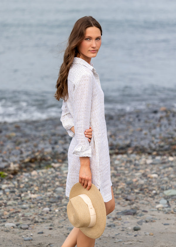 The Linen Shirt Dress - Block Print - Discontinued Style