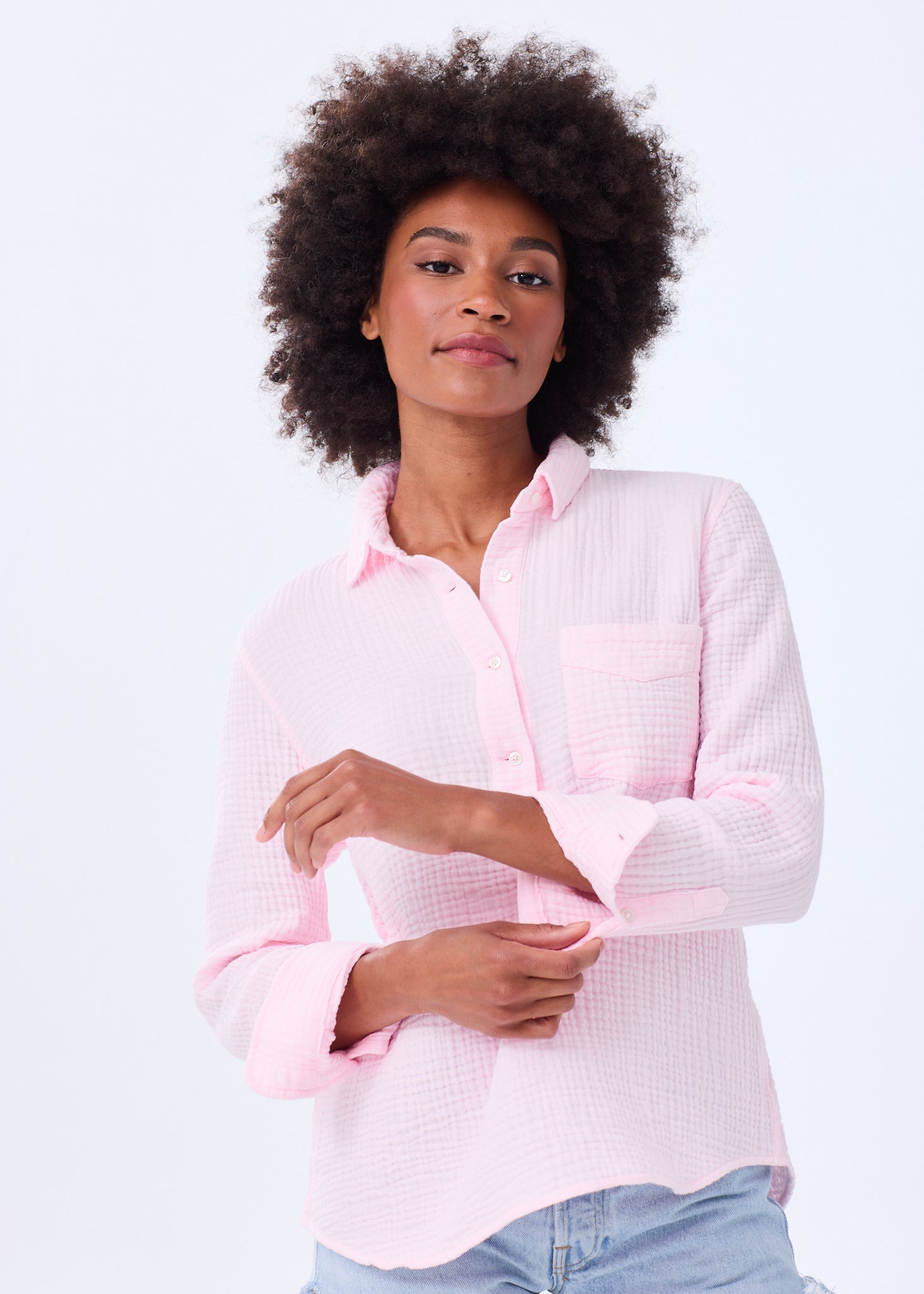 Women's Luxury Triple Gauze Button Down Top - Organic Cotton