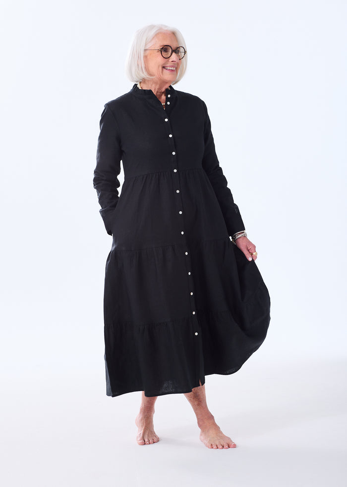The Linen Tiered Midi Dress - Sale