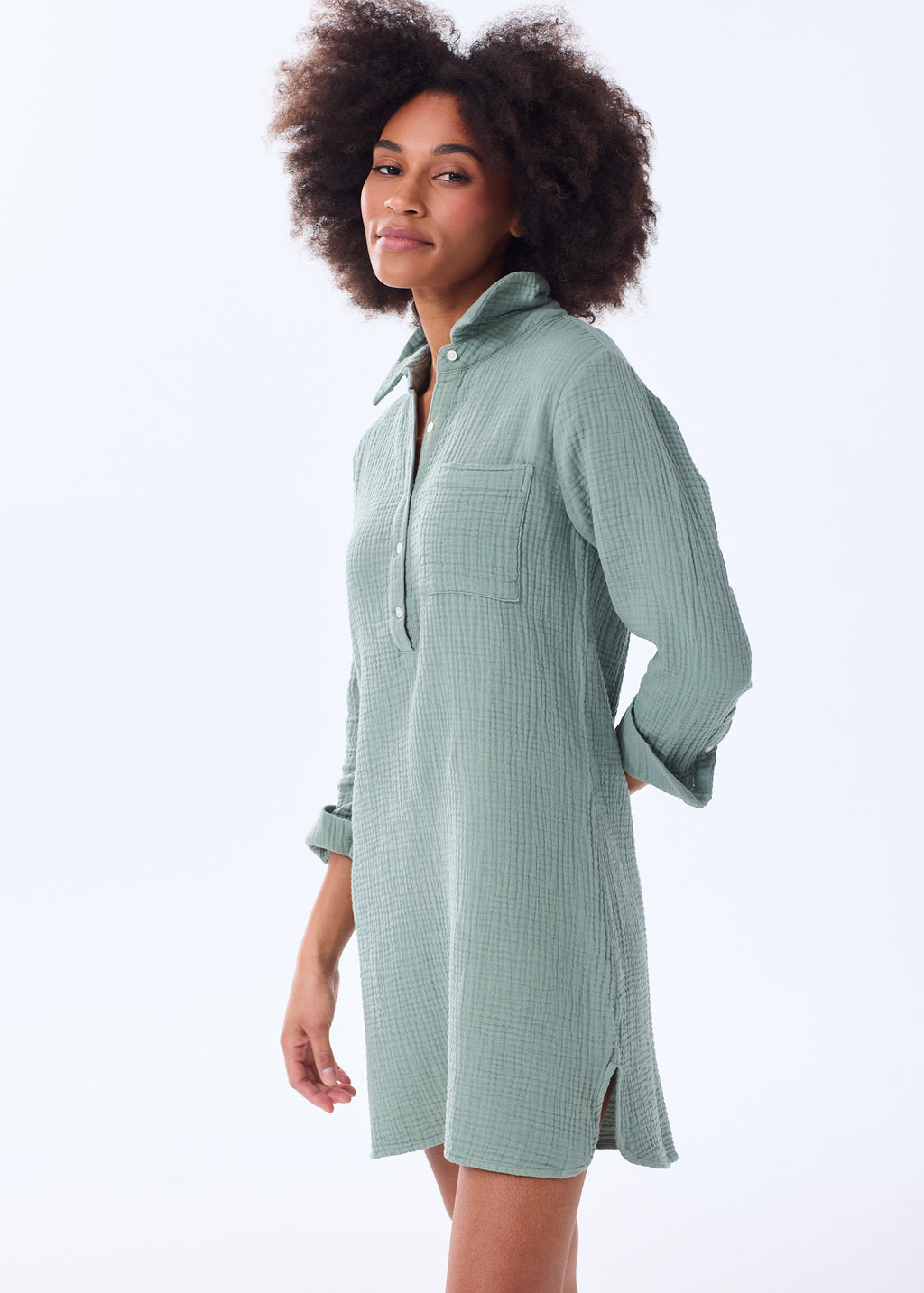 light green shirt dress Women's Organic Cotton Gauze · Pockets Color:LIGHT IVORY/CAPPUCCINO Satin bridal gown Panera Green Goddess Dressing