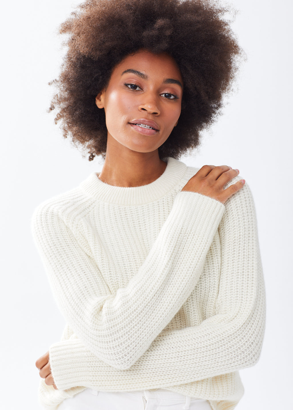Women's Baby Alpaca Textured Raglan Sweater – Alice Walk