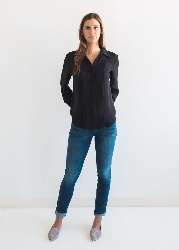 The Silk Pintuck Blouse - Discontinued Item (XS)