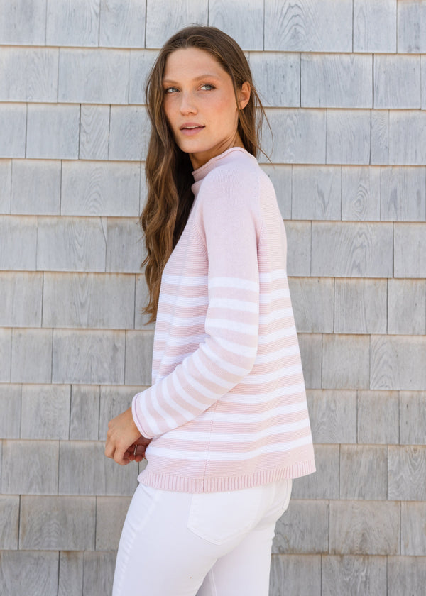 The Cotton Mock Neck - Striped - Discontinued Color