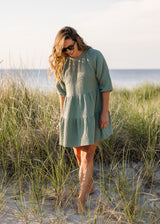 The Organic Cotton Gauze Puff Sleeve Dress - Triple Gauze