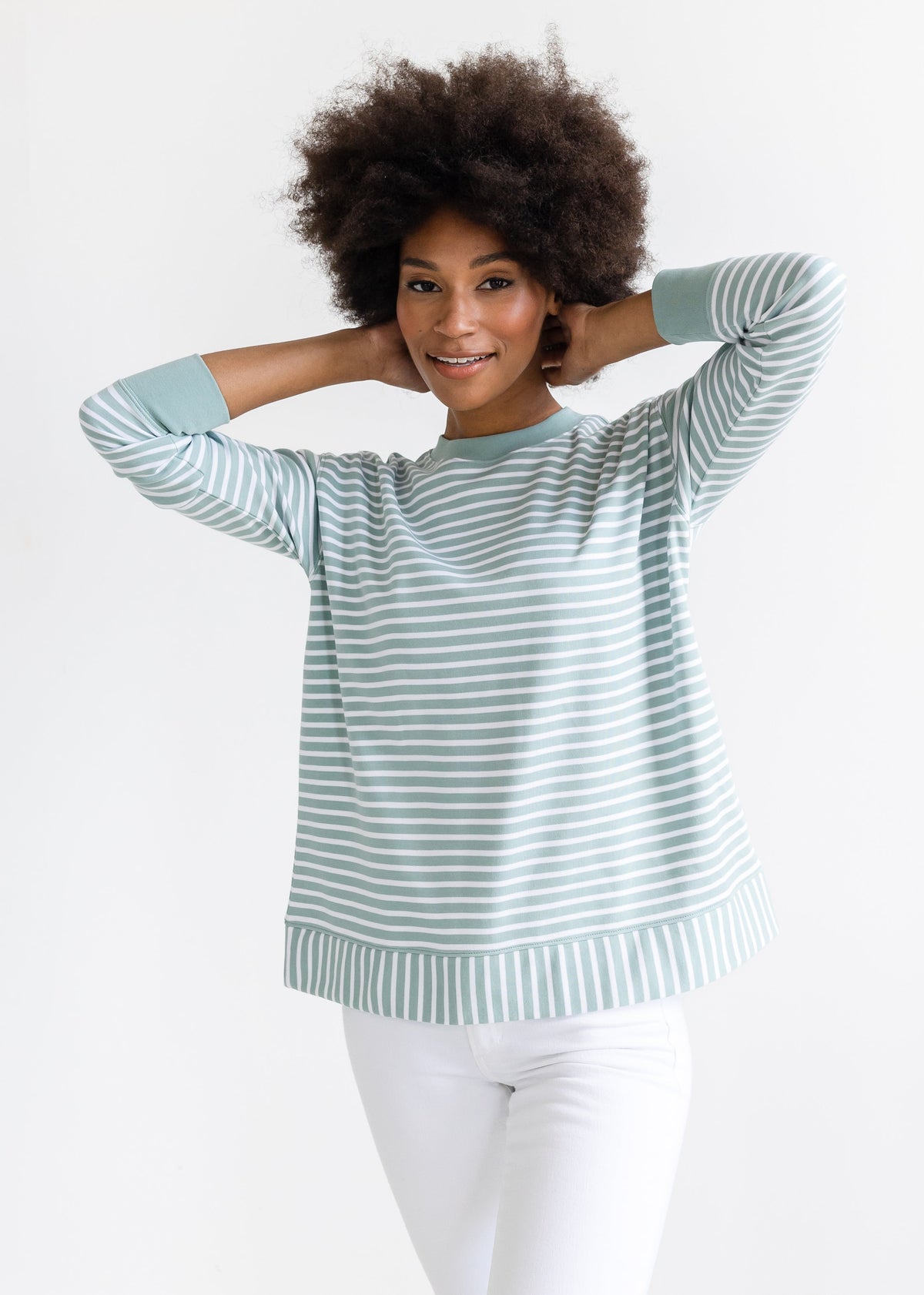 The Crewneck Sweatshirt - Striped - Discontinued Color