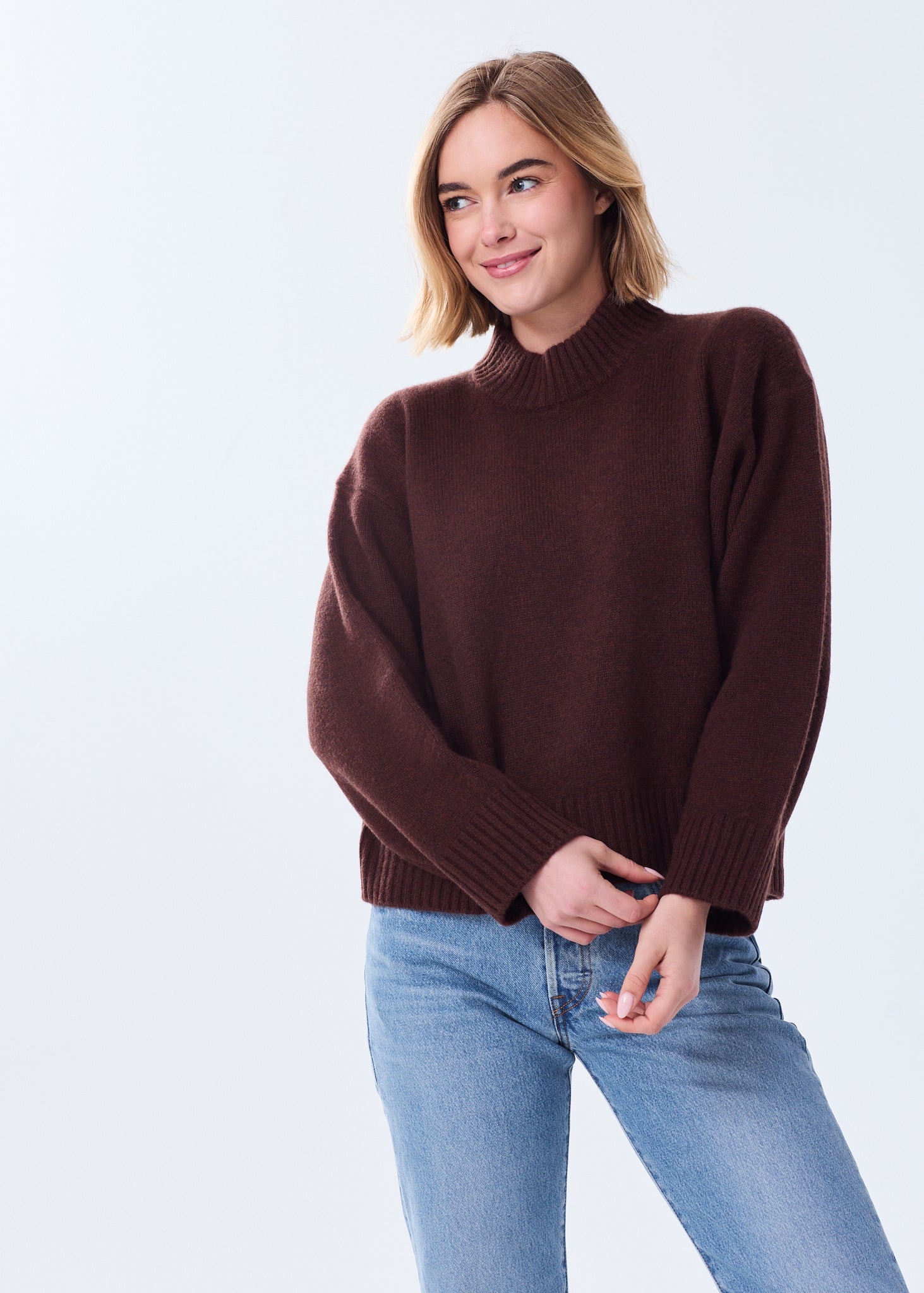 Women's Oversized Cashmere Crewneck Sweater – Alice Walk
