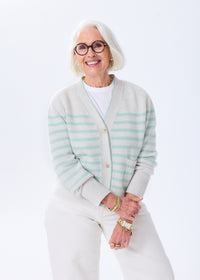 The Cashmere Cardigan - Striped