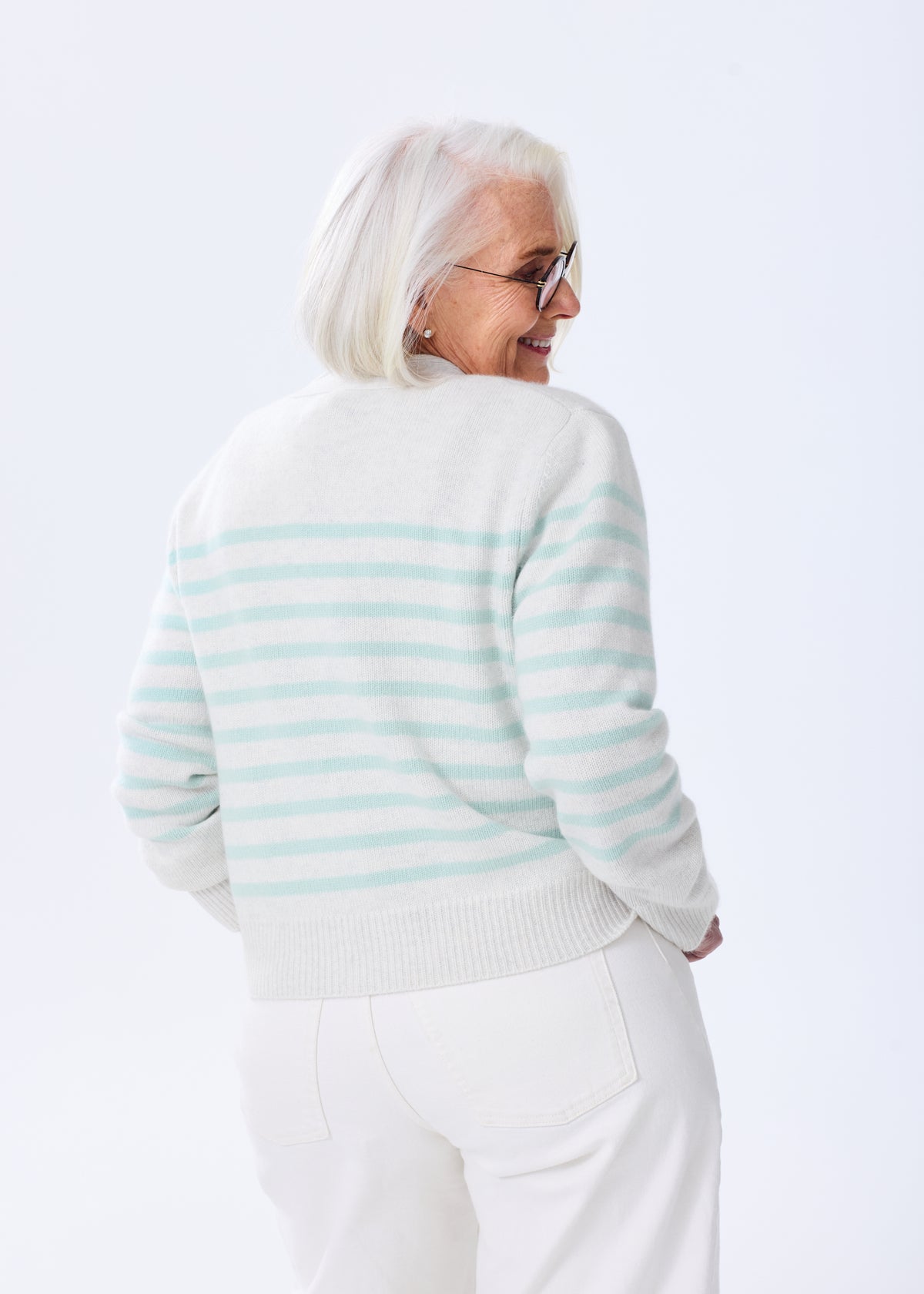 The Cashmere Cardigan - Striped