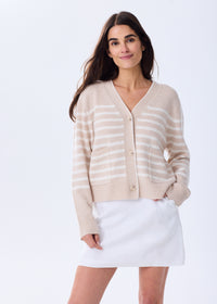 The Cashmere Cardigan - Striped