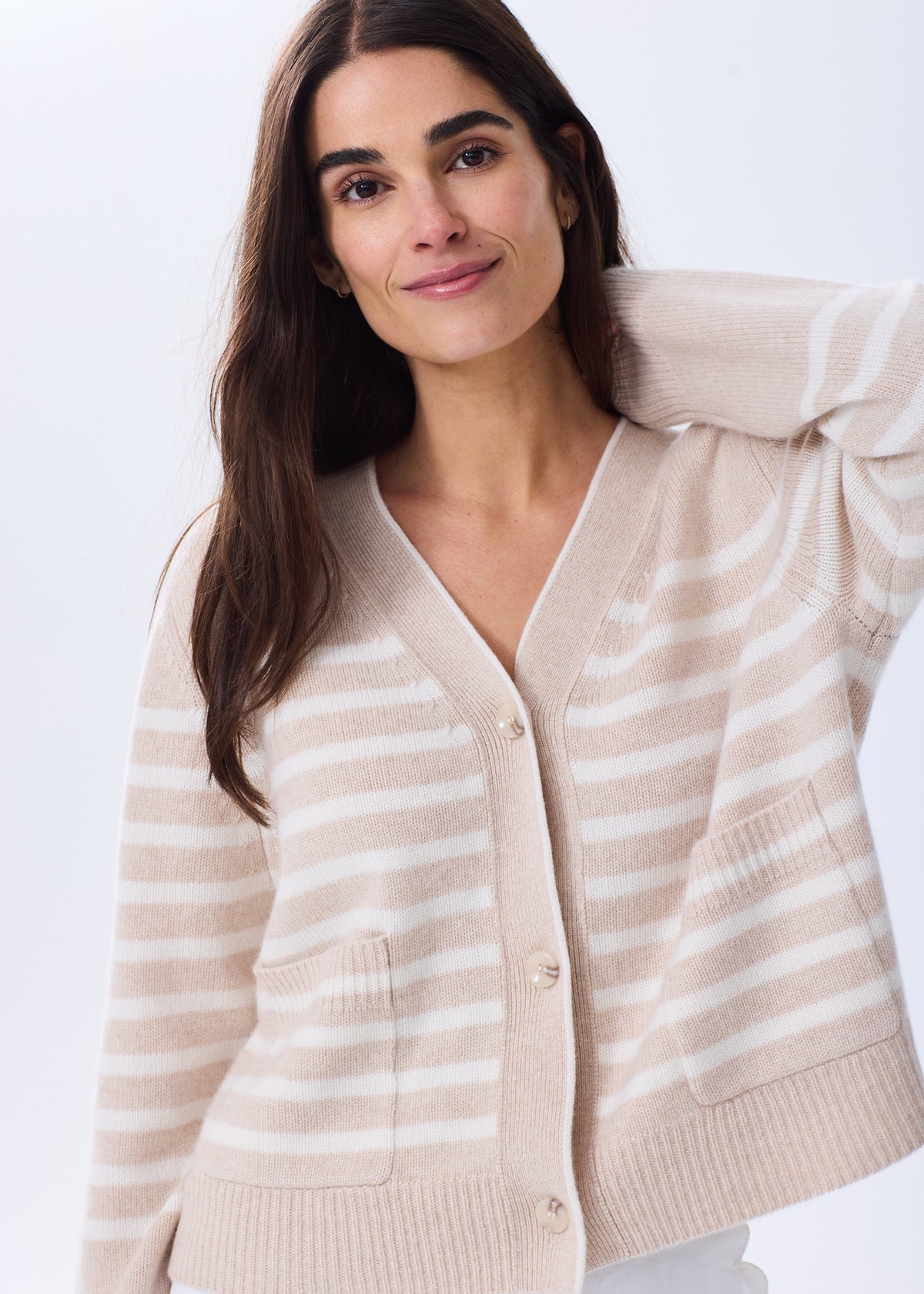 The Cashmere Cardigan - Striped