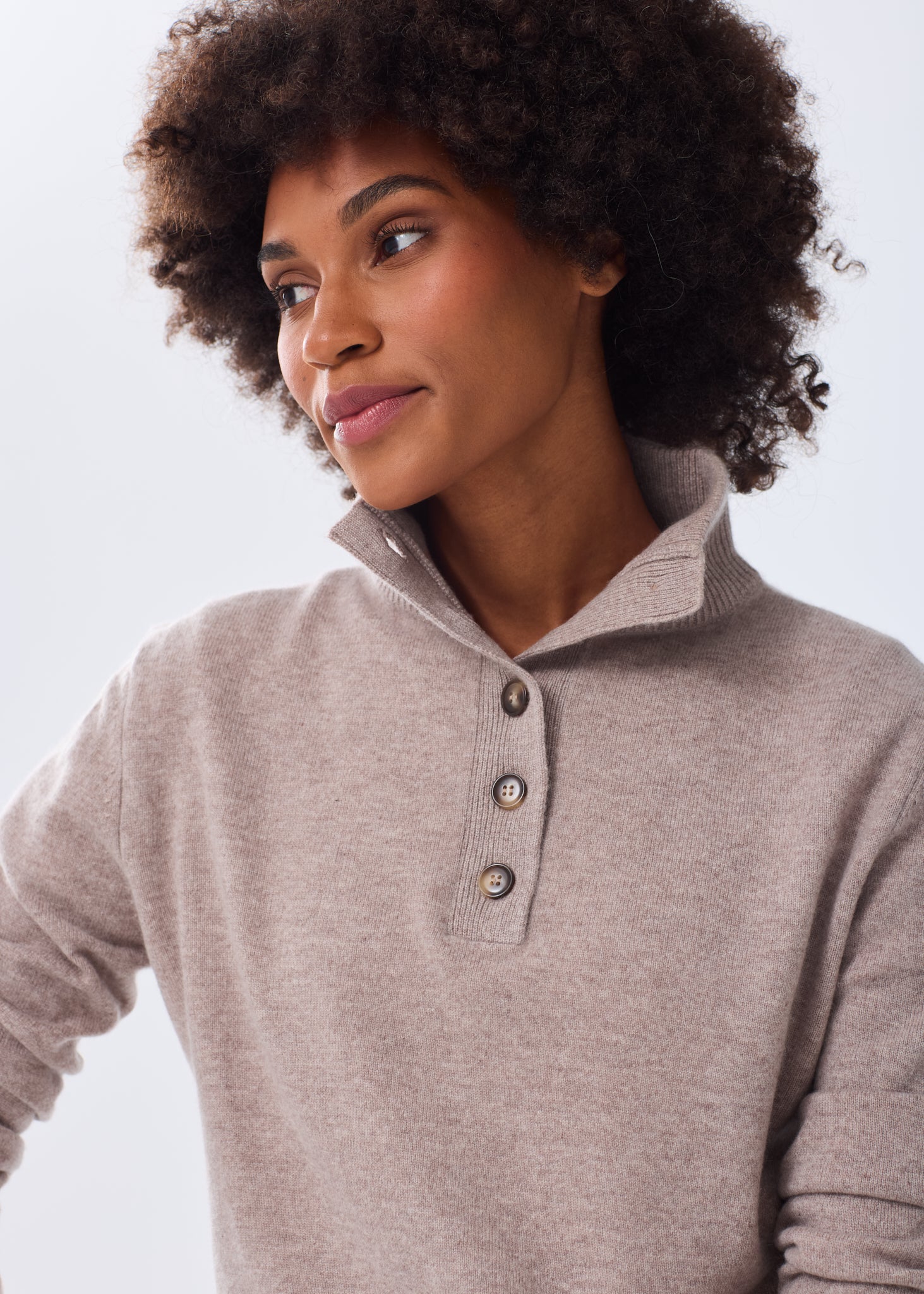 Women's Cashmere Button Henley Sweater – Alice Walk