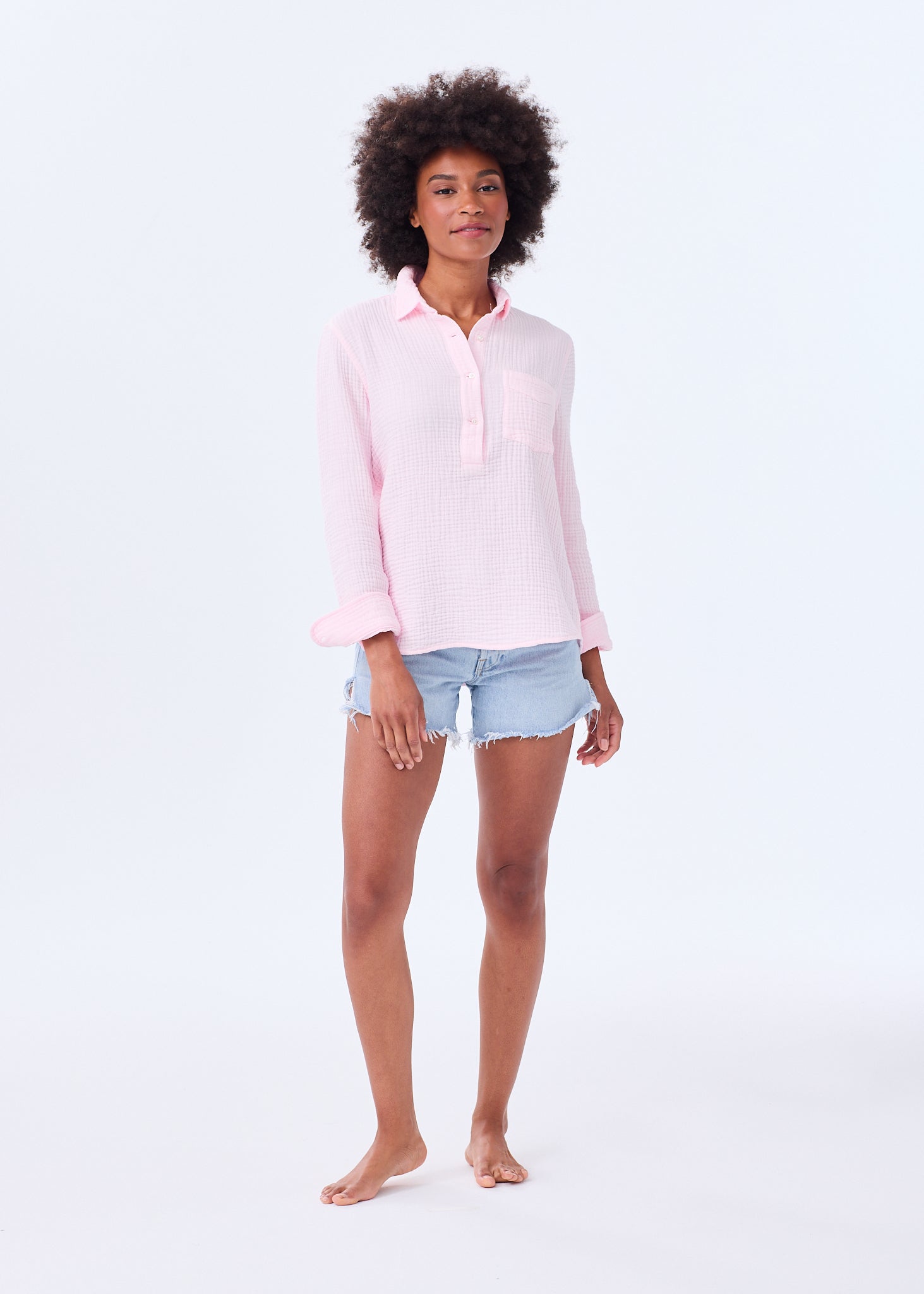 Women's Luxury Triple Gauze Button Down Top - Organic Cotton