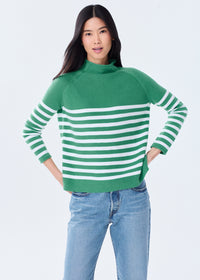 The Cotton Mock Neck - Striped