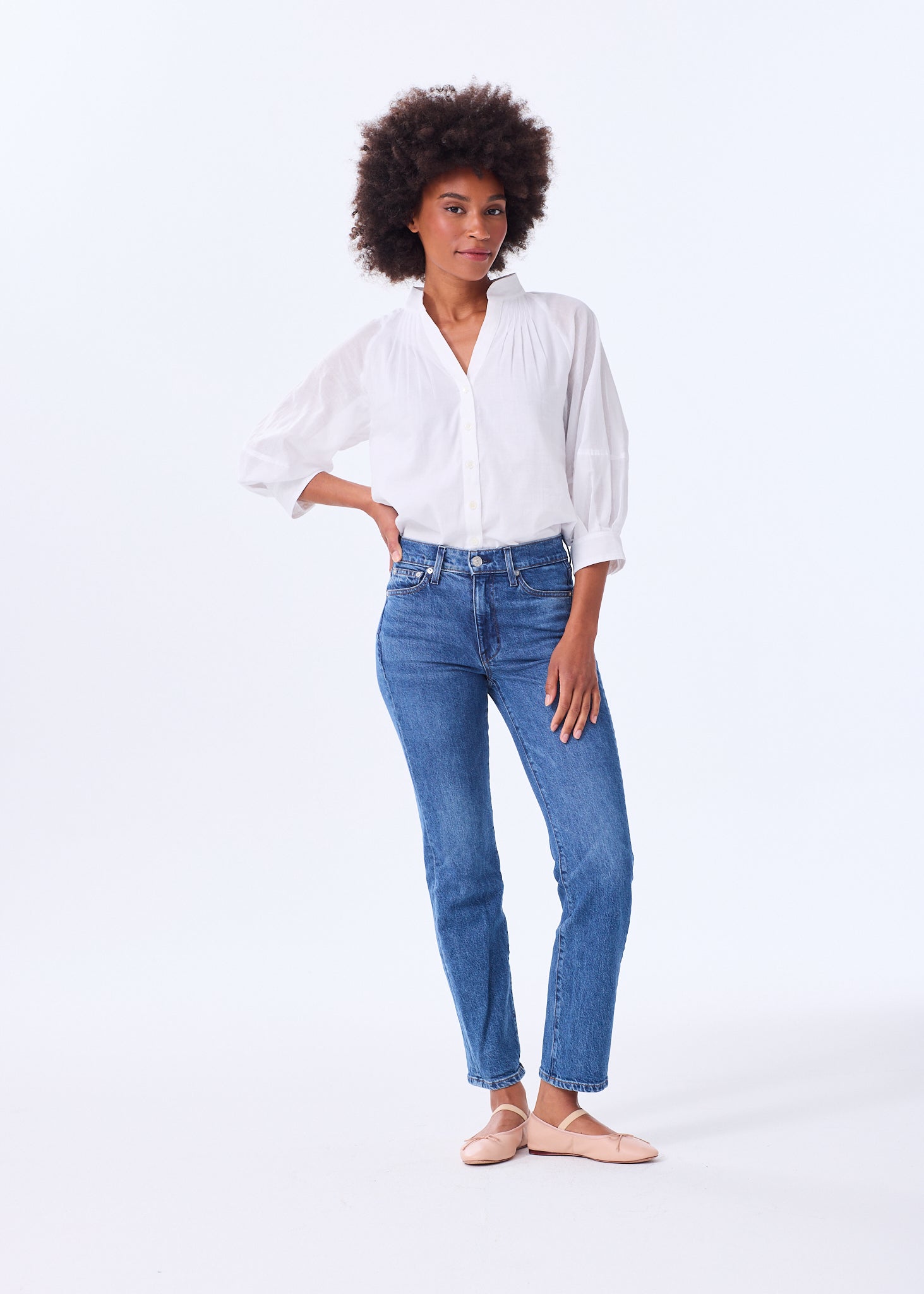 The Balloon Sleeve Organza Cotton Button Down – Alice Walk