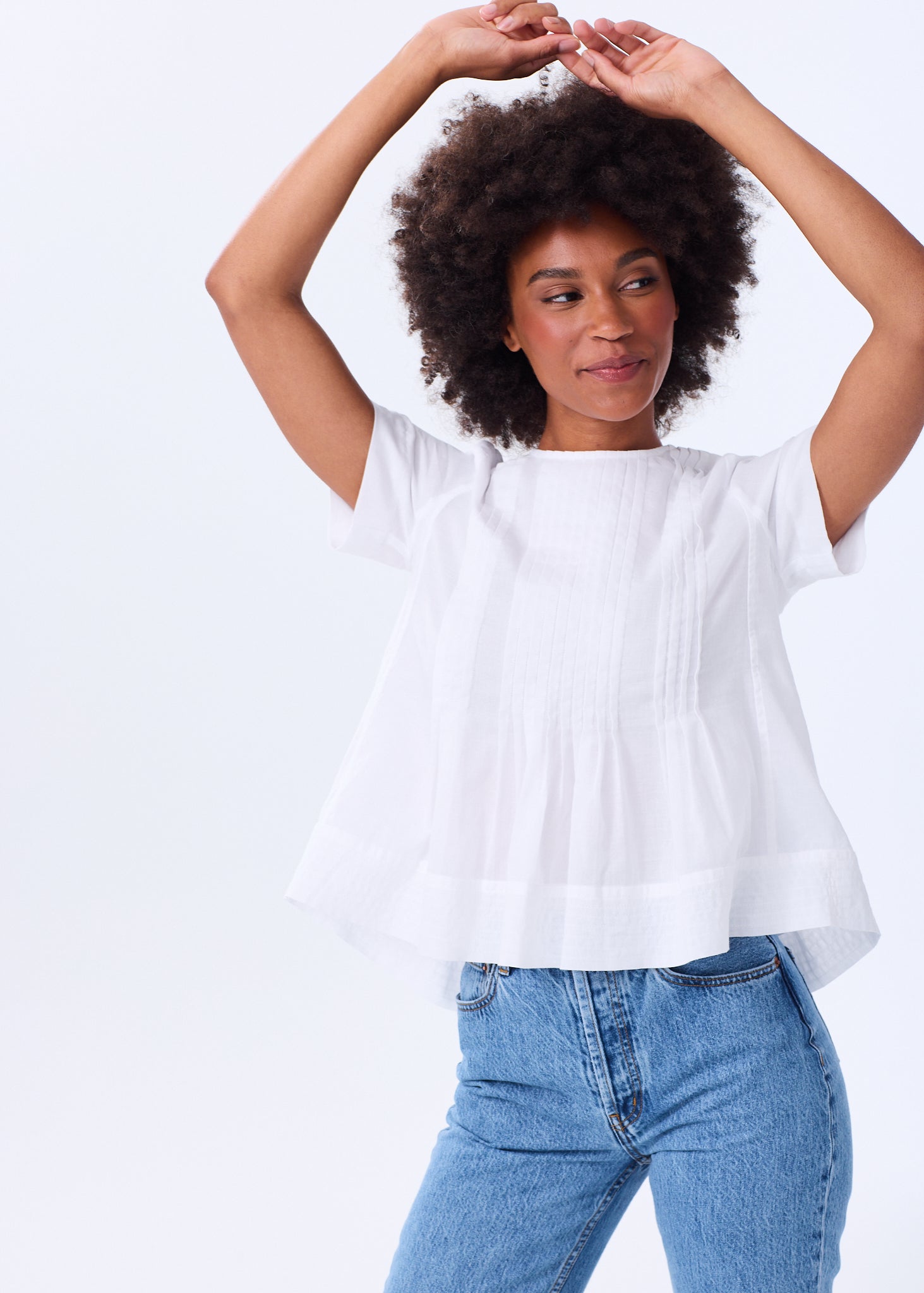 The Pintuck Peplum Organza Cotton Blouse – Alice Walk