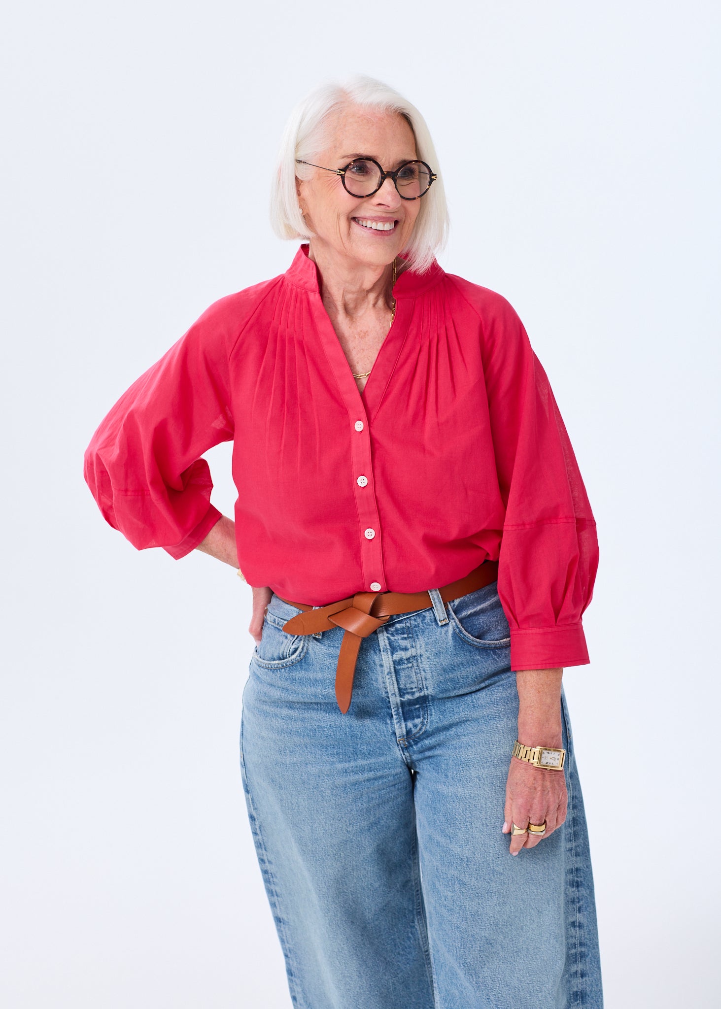 The Balloon Sleeve Organza Cotton Button Down – Alice Walk
