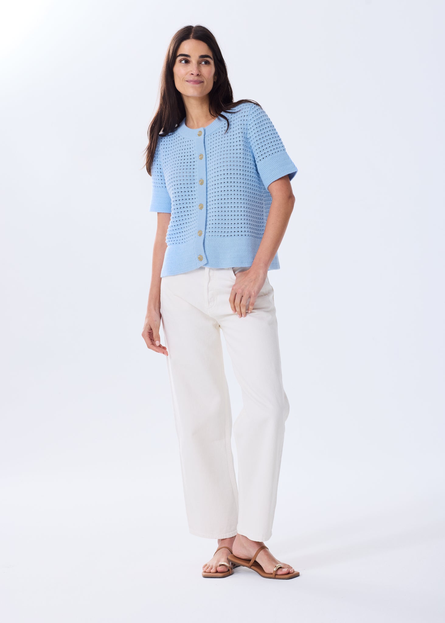 The Short Sleeve Cotton Crochet Cardigan – Alice Walk