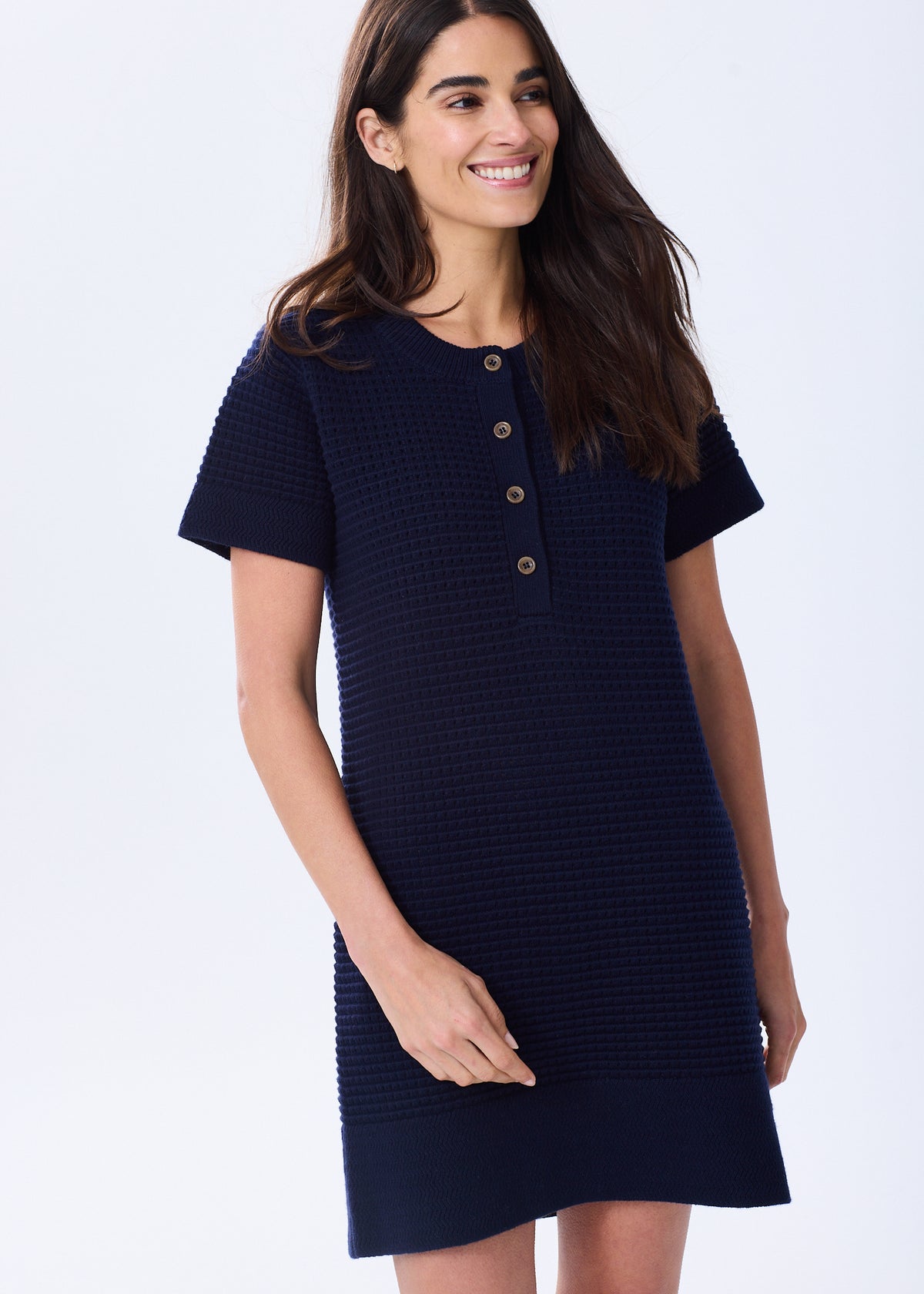 The Cotton Crochet Henley Dress