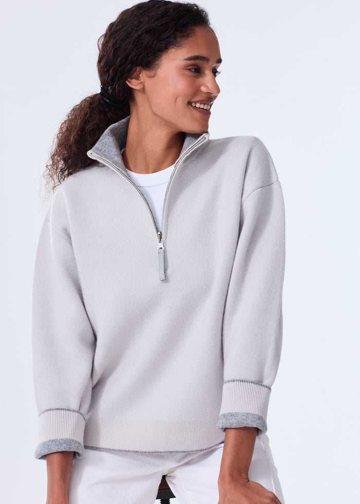 The Double Faced Zip-Up Sweater