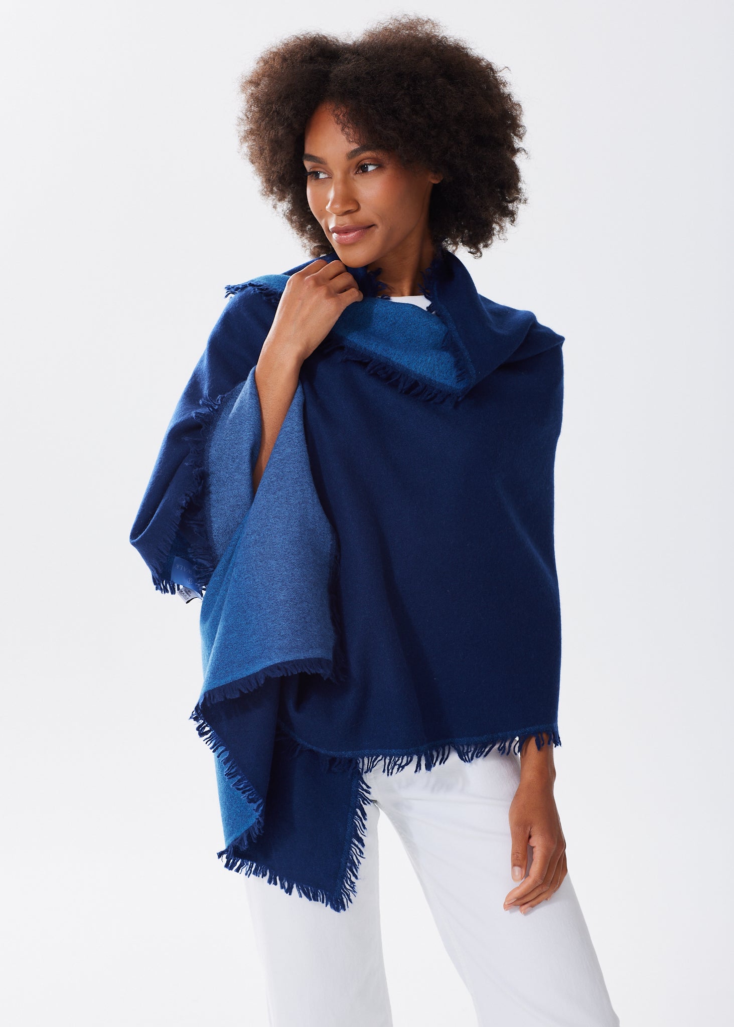 Navy cashmere wrap best sale