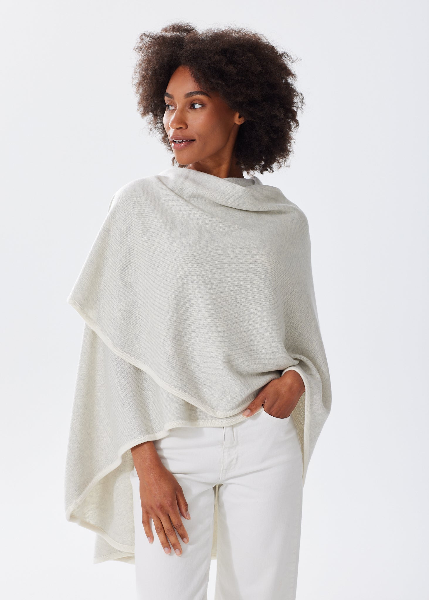 Women's Cashmere Blend Knit Sweater Cape – Alice Walk