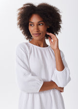 The Organic Cotton Gauze Puff Sleeve Dress - Triple Gauze