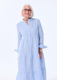 The Linen Tiered Midi Dress