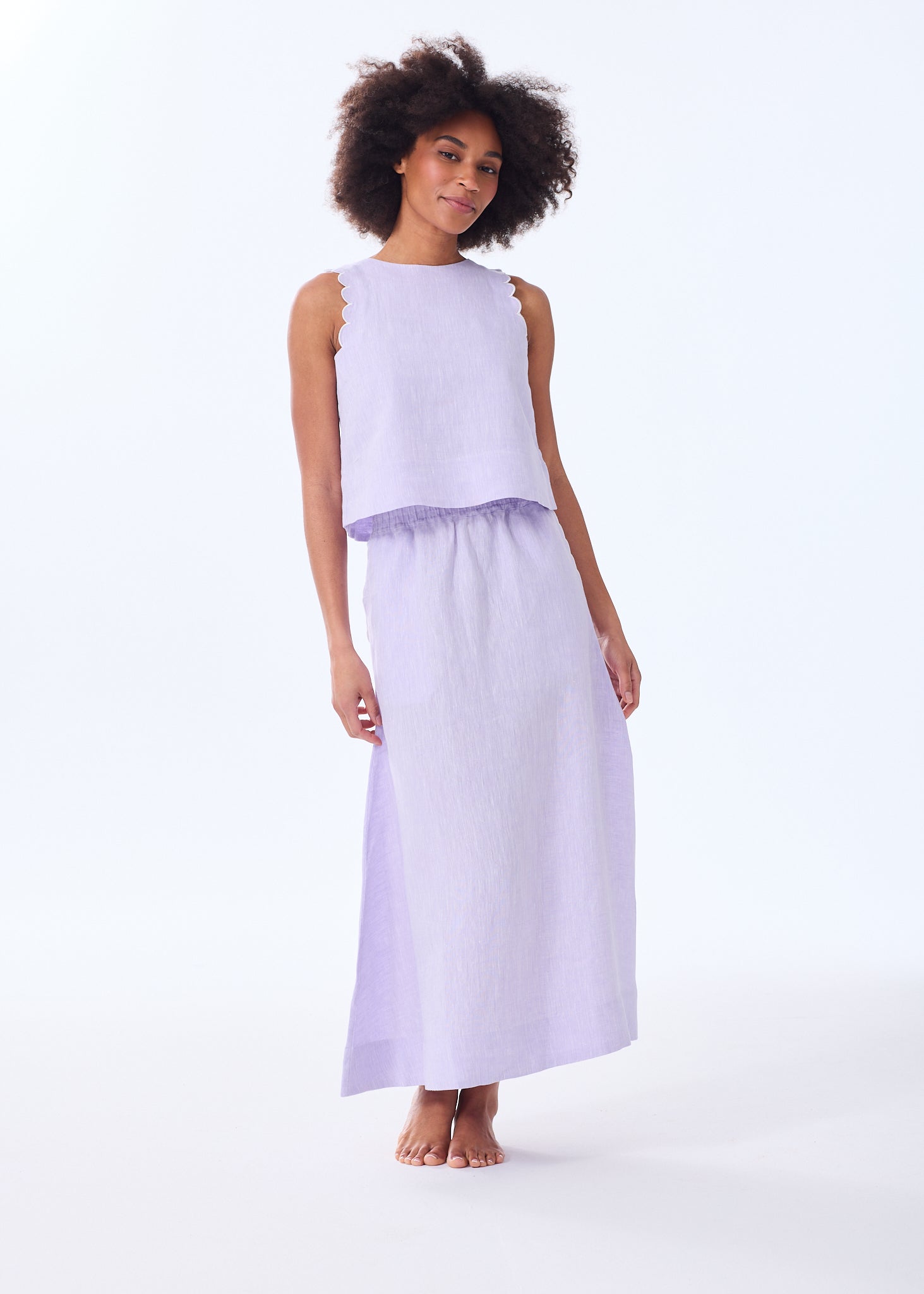 The Scallop Linen Tank – Alice Walk