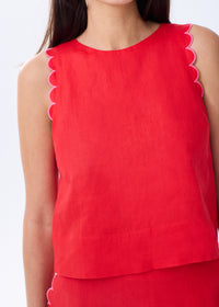 The Scallop Linen Tank