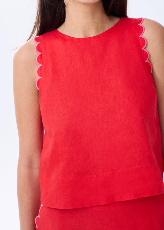 The Scallop Linen Tank