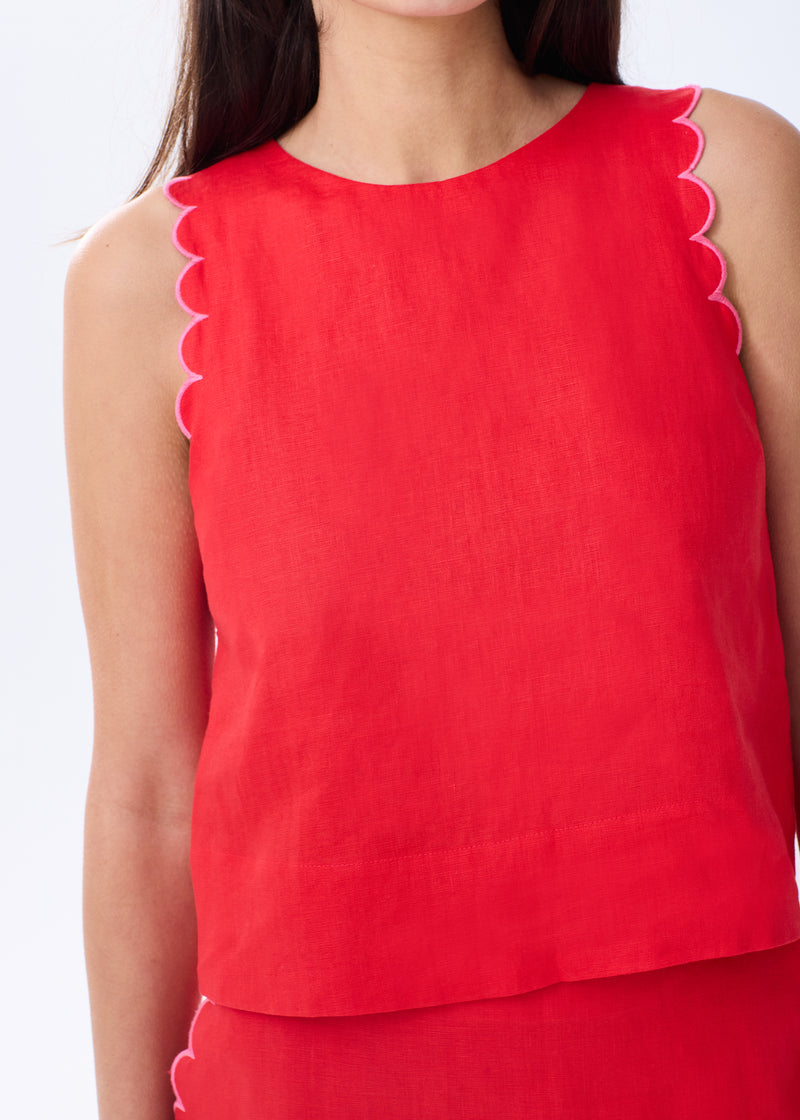 The Scallop Linen Tank