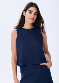 The Scallop Linen Tank