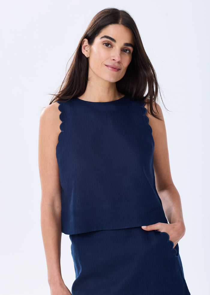 The Scallop Linen Tank