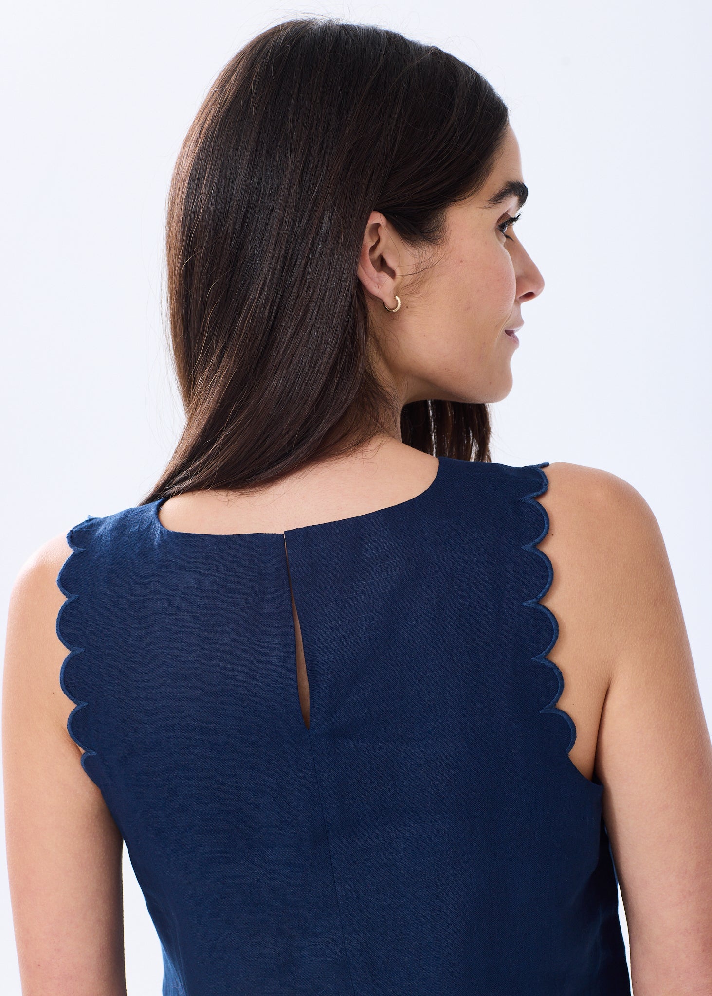 トップス eskandar Linen Tops Box Silhouette Navy トップス eskandar Linen Tops Box Silhouette Navy トップス eskandar