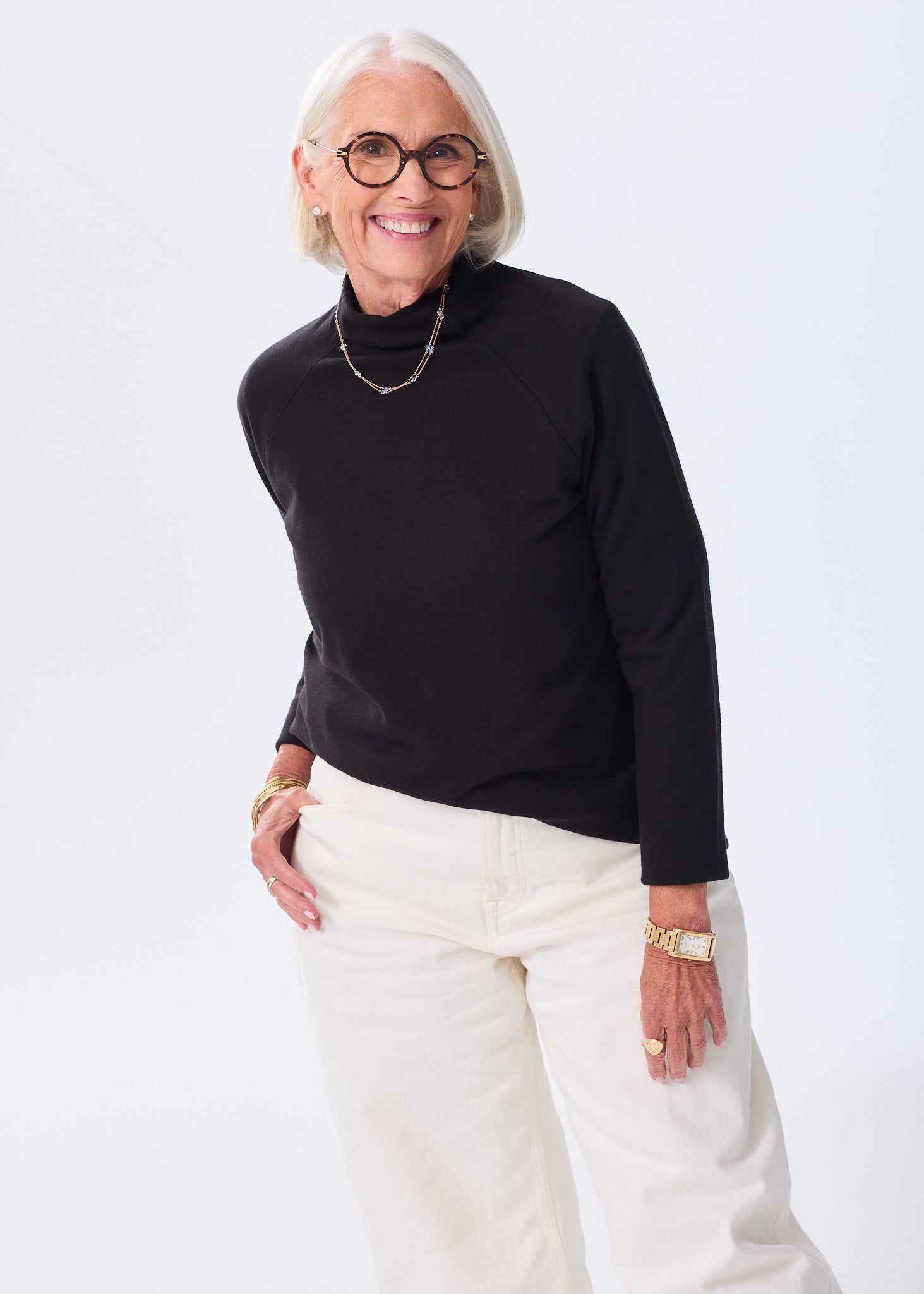 Women's Super Soft Elevated Mock Neck Sweatshirt – Alice Walk
