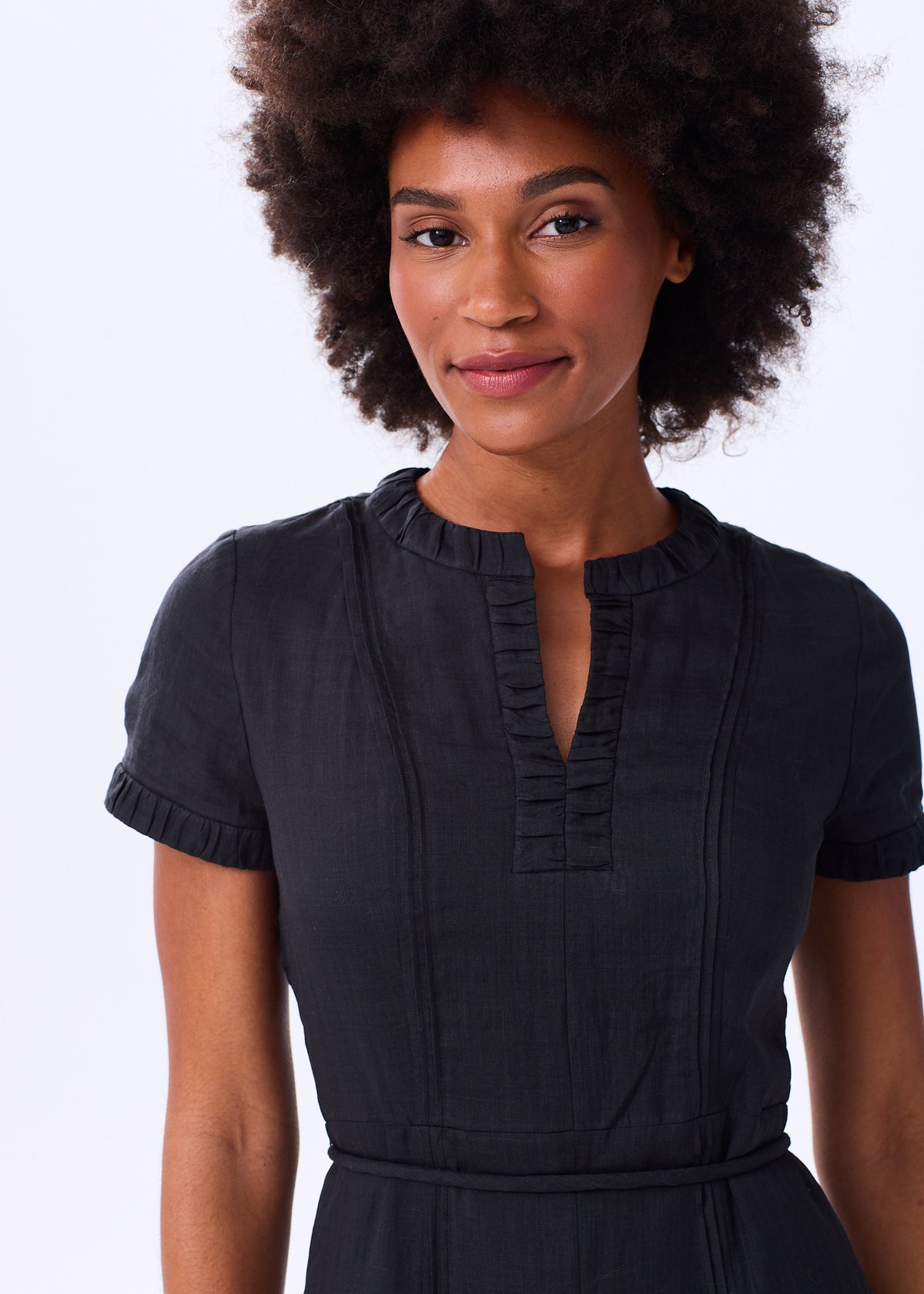 ramie linen dress Linen and ramie dress with belt