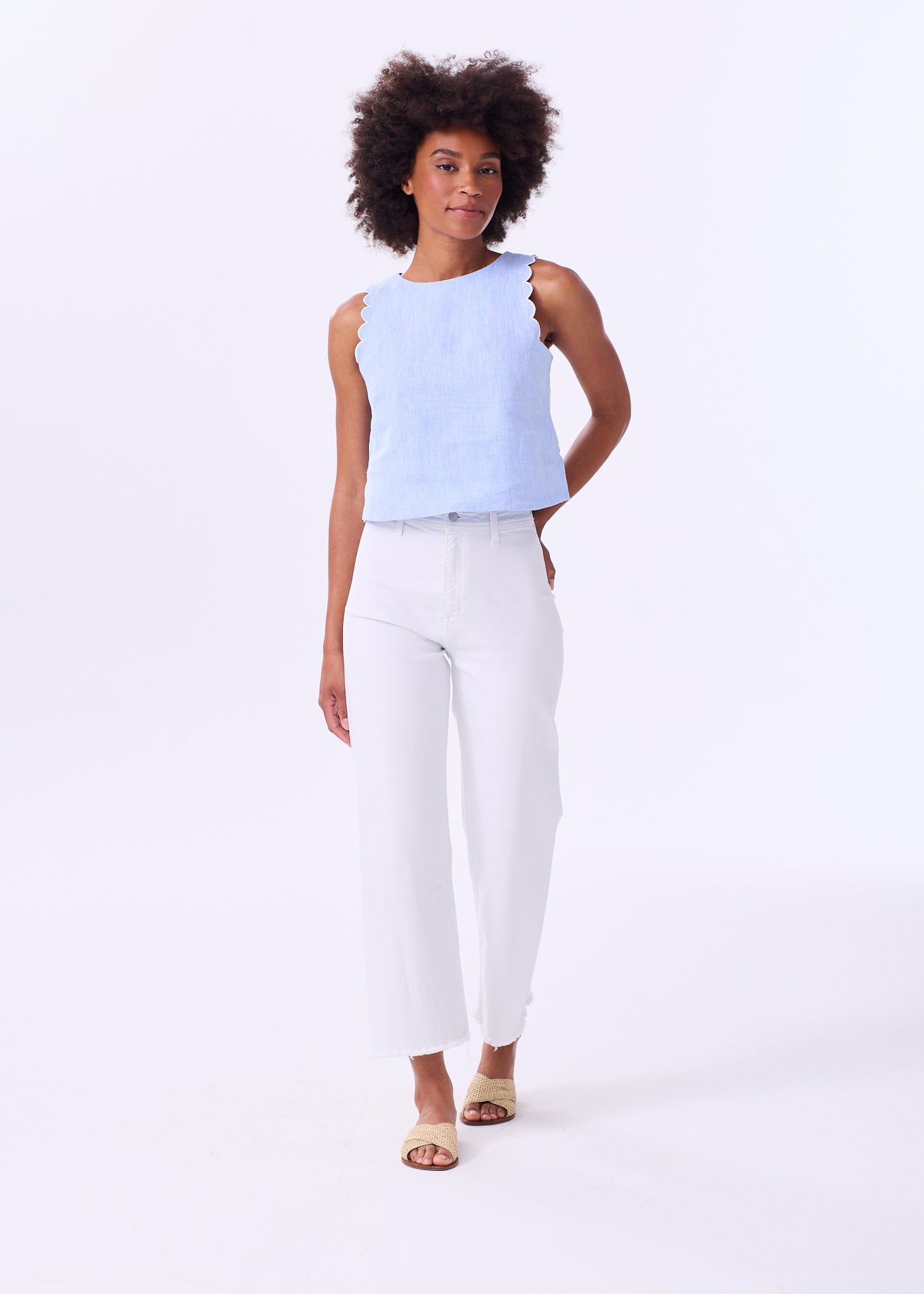 The Scallop Linen Tank – Alice Walk