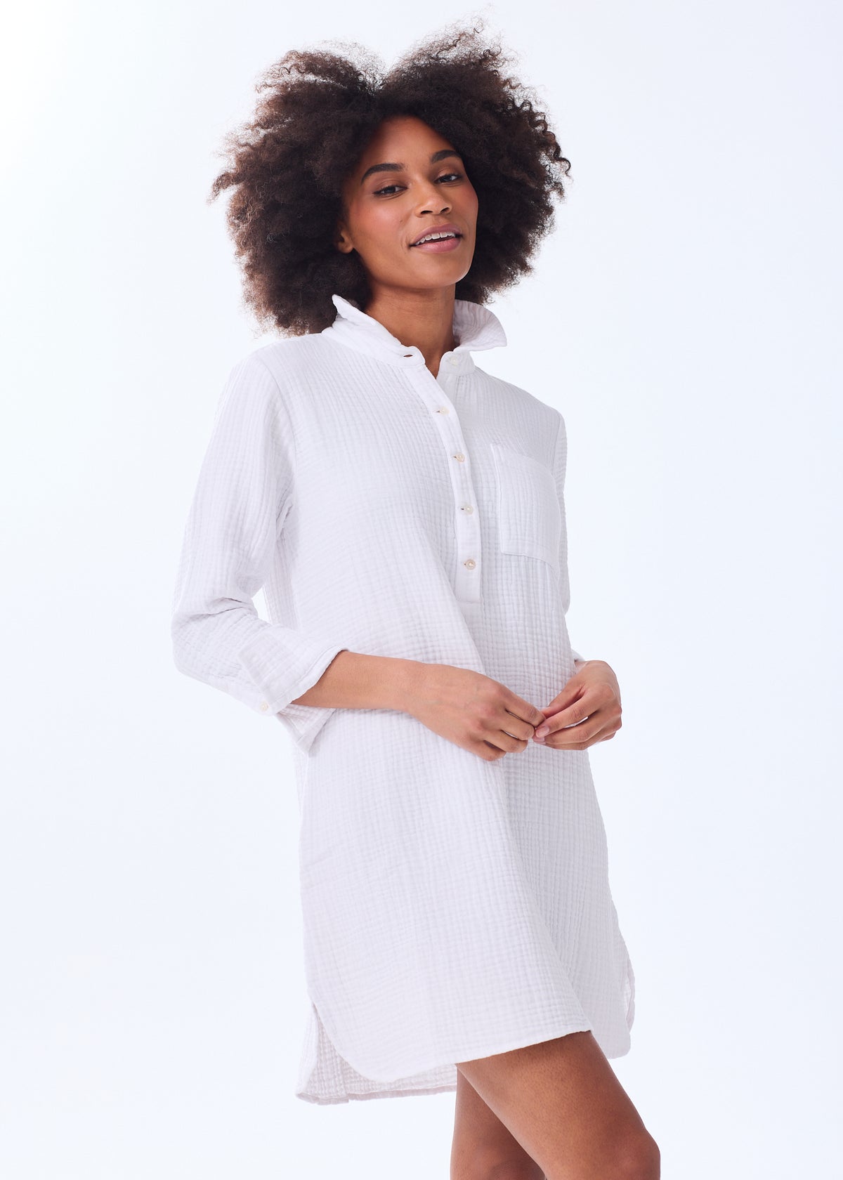 The Organic Cotton Shirt Dress - Triple Gauze