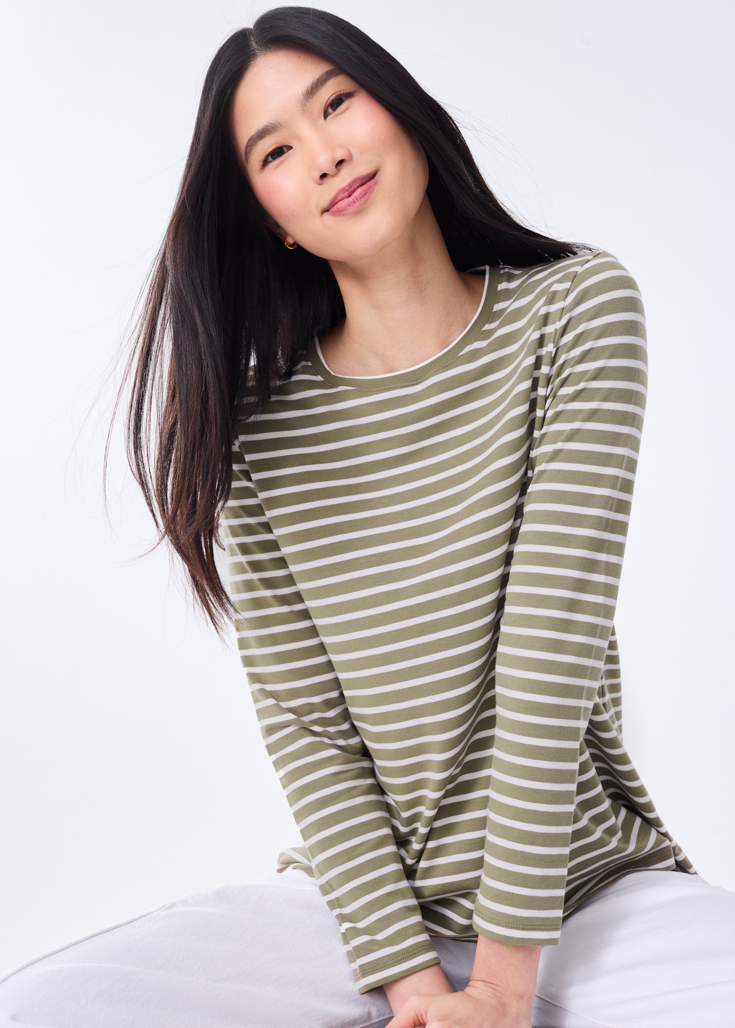 Women's Soft Striped Three-Quarter Sleeve T-Shirt – Alice Walk
