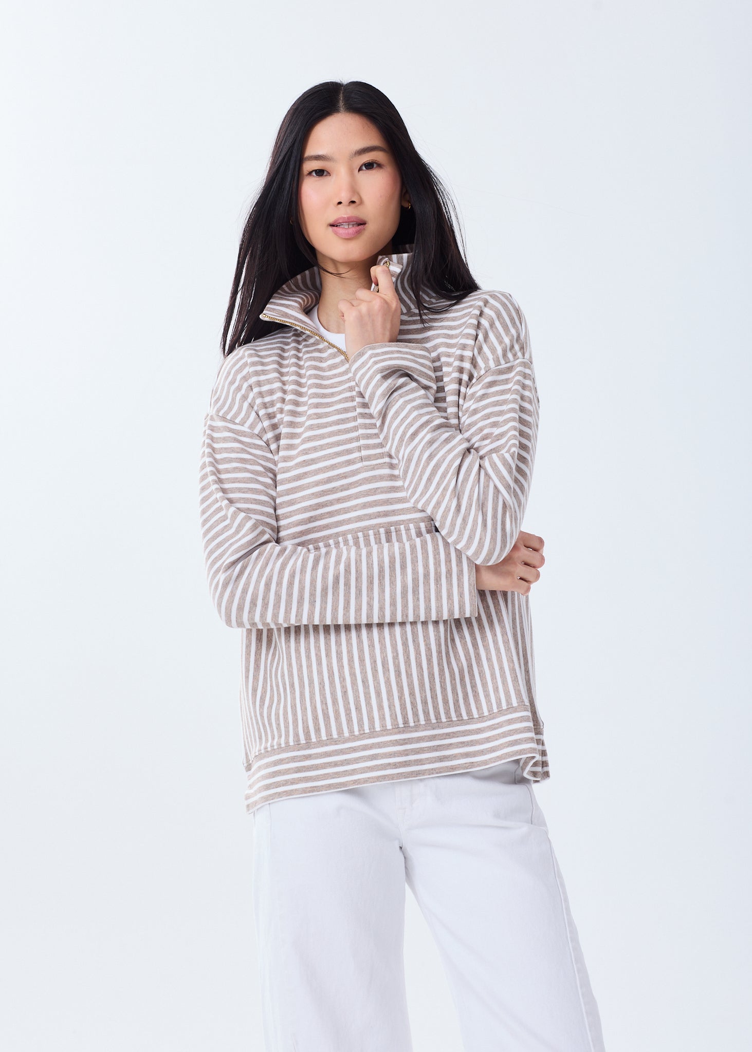 Women's Super Soft Collared Zip-Up Sweatshirt – Alice Walk