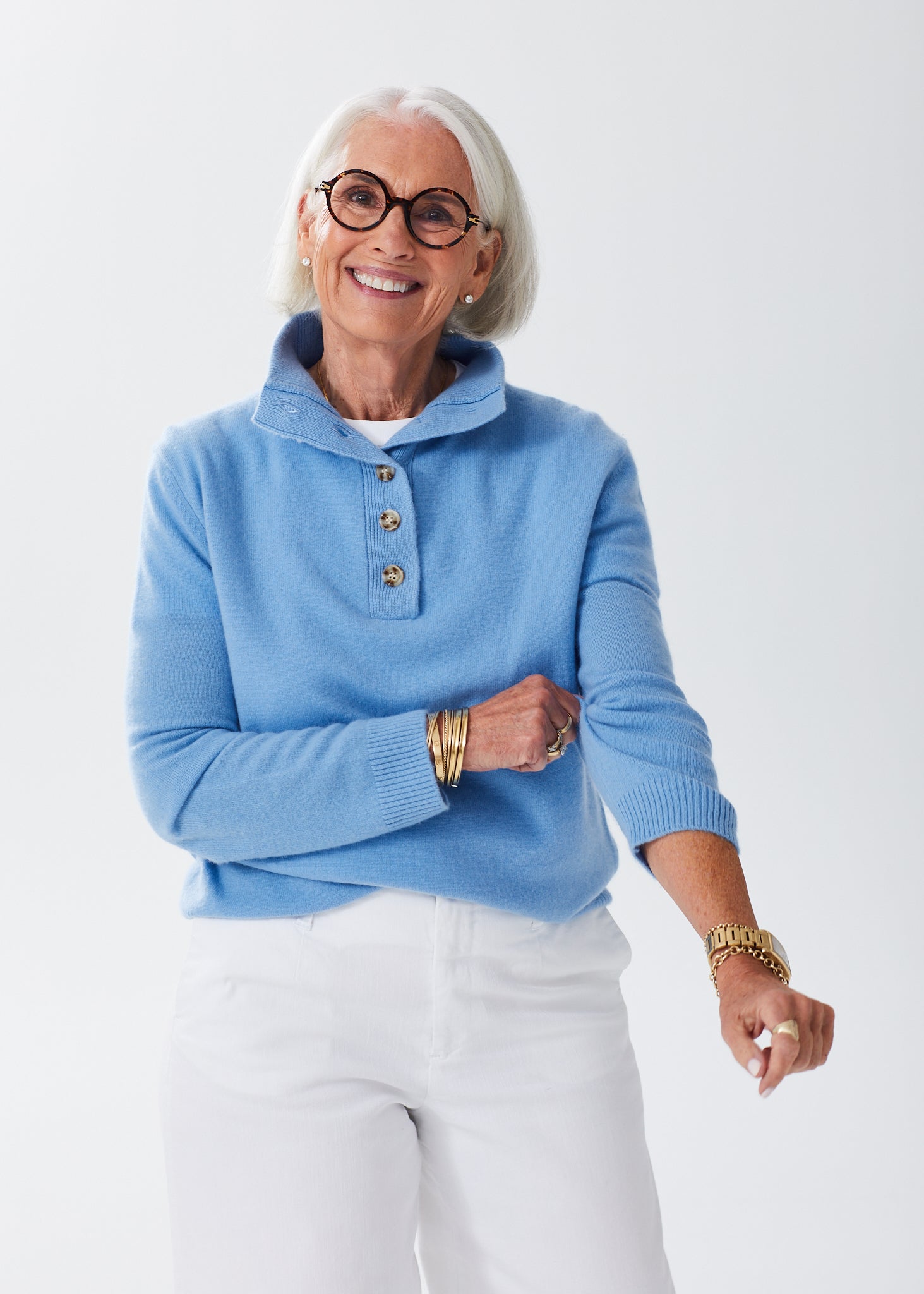 Women's Cashmere Button Henley Sweater – Alice Walk