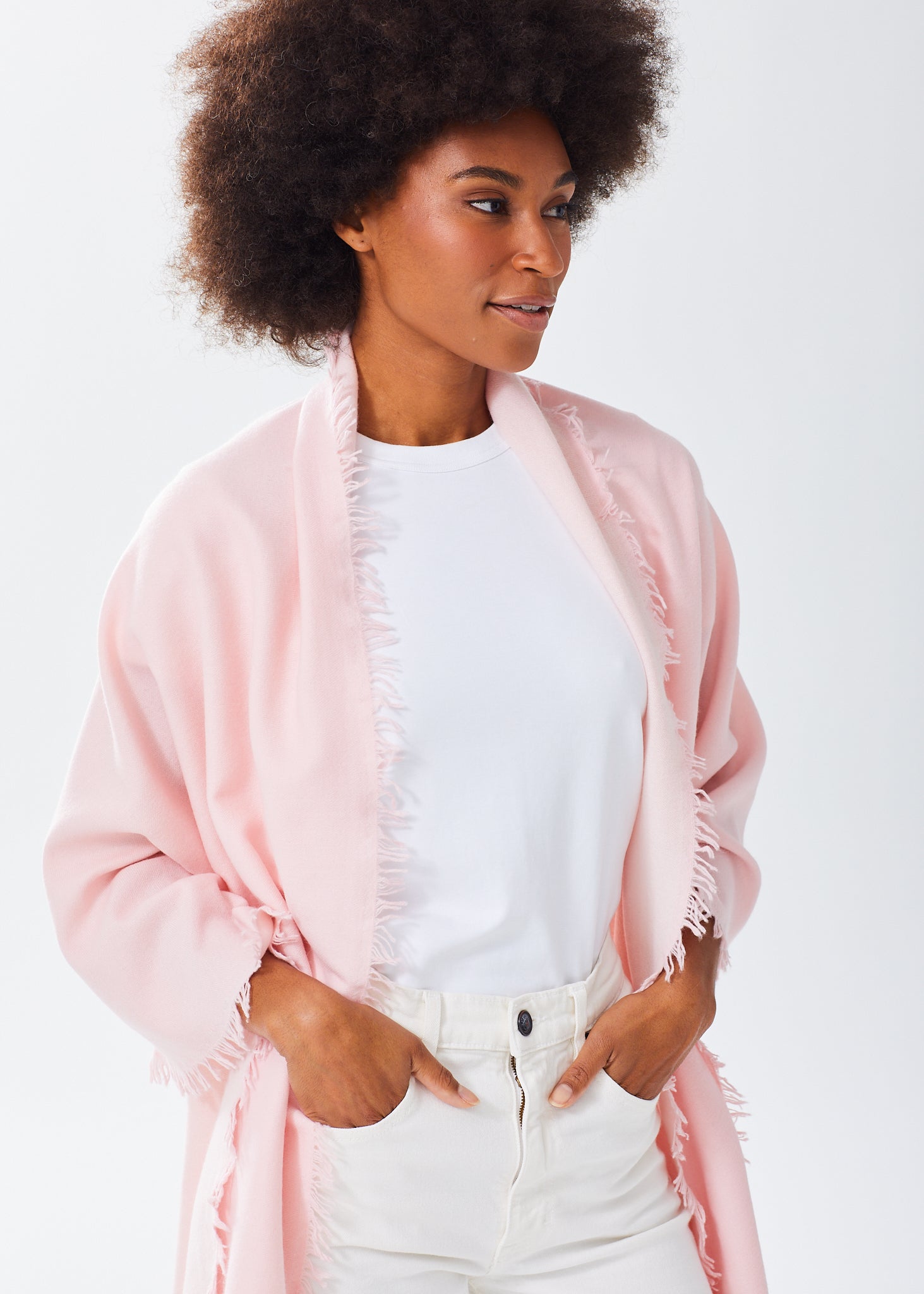 Pink cashmere wrap hotsell