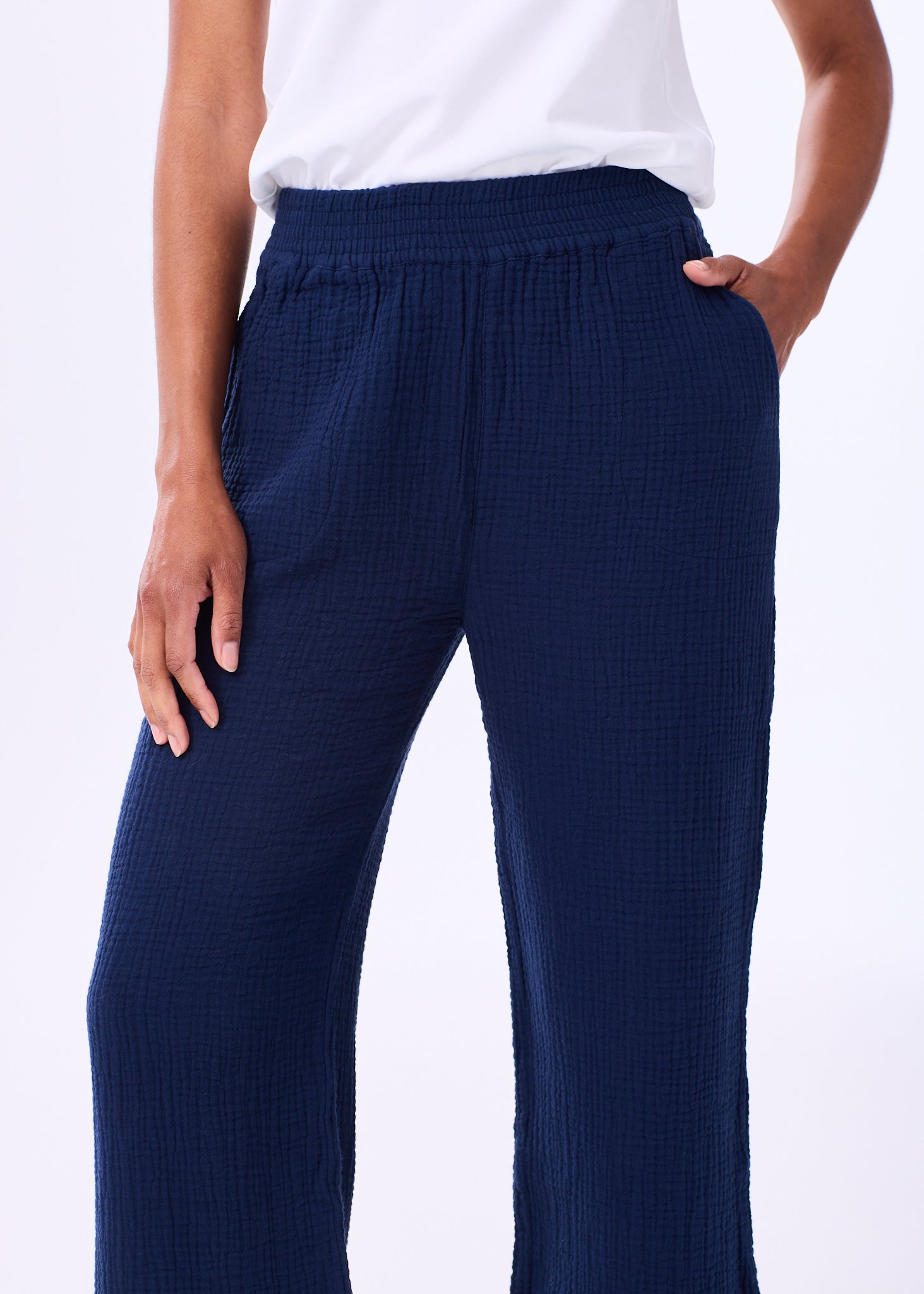 Women's Luxury Gauze Pants - Organic Cotton with Crinkle
