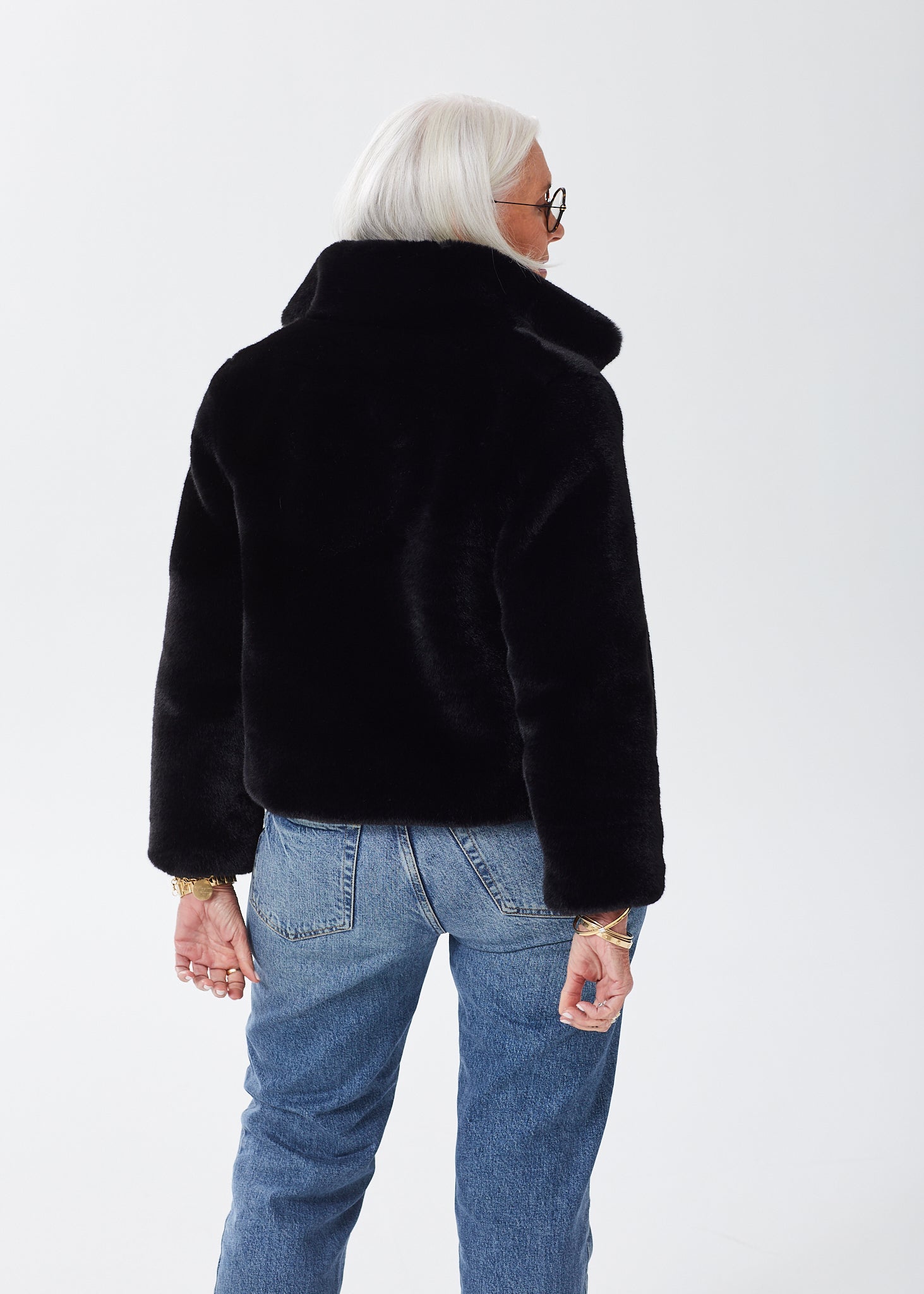 Fur jacket black on sale