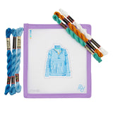 Lycette x AW Needlepoint Kit - Blue & White Striped Zip Up Sweatshirt