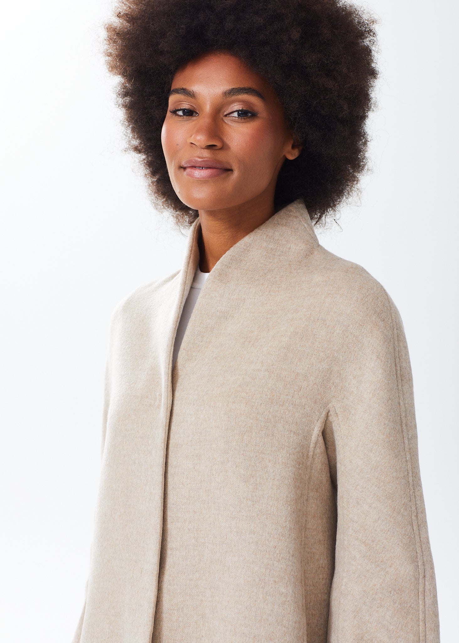 Boiled wool swing coat on sale