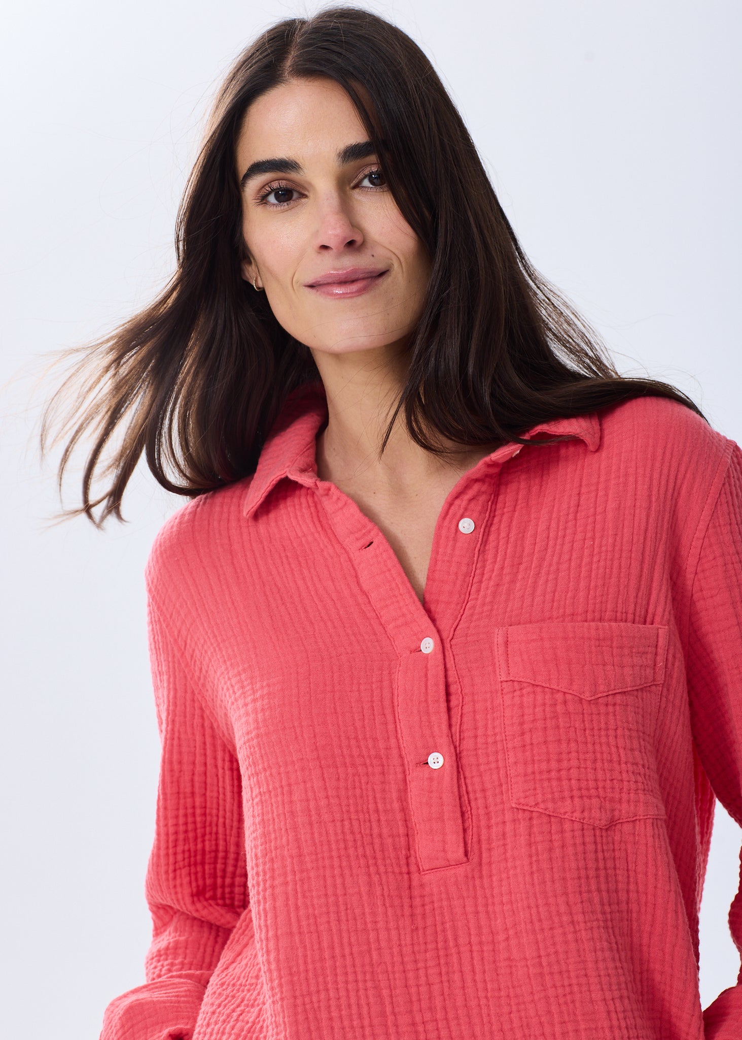 Women's Luxury Triple Gauze Button Down Top - Organic Cotton