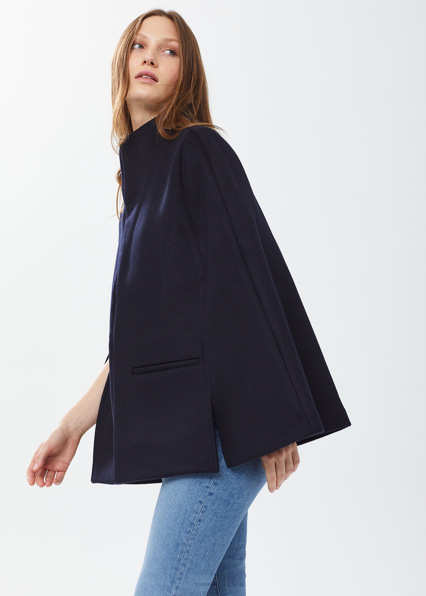 Alice + Olivia Black Wool cheapest Military Style Short Cape