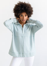 The Zip-Up Sweatshirt - Striped